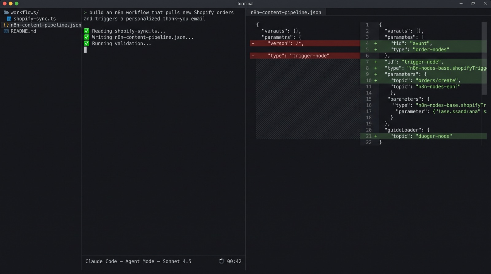 Agent mode, building the workflow